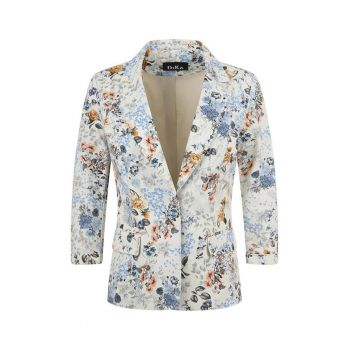 Sacou din bumbac cu model floral
