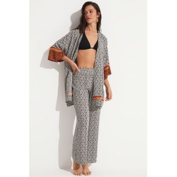 Chimono cu imprimeu geometric