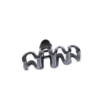 Cleste negru de par cu model in zig zag