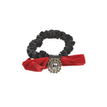 Elastic de par negru cu funda si accesoriu aplicat