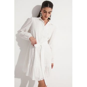 Rochie-camasa din dantela sangallo cu broderie