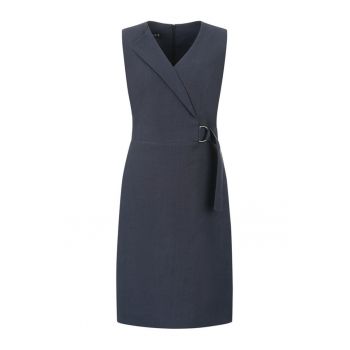 Rochie din canepa cu rever asimetric