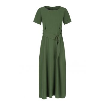 Rochie maxi din viscoza - cu o curea decorativa - 3XL