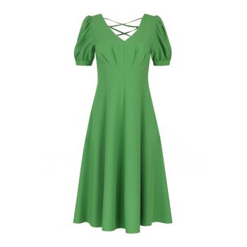 Rochie midi cu maneci bufante