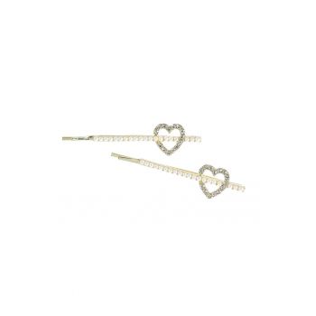 Set 2 agrafe cu perle albe acrilice