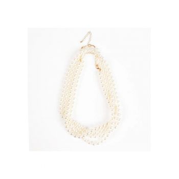Set 2 coliere elegante cu perle albe acrilice -  Paris