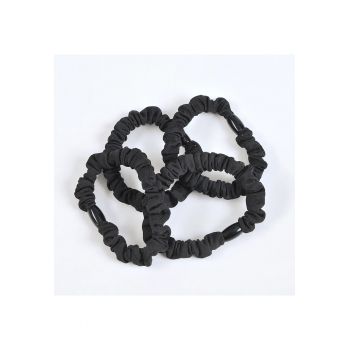 Set 4 elastice de par negre cu aspect satinat