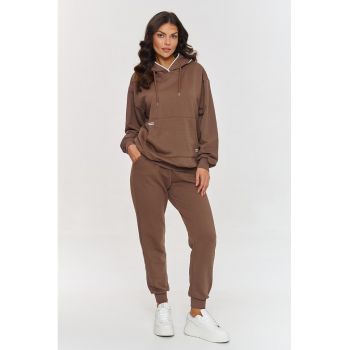 Set cu hanorac cu buzunar kangaroo si pantaloni de trening -