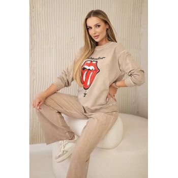 Set de bluza de trening cu imprimeu si pantaloni -