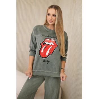 Set de bluza de trening cu imprimeu si pantaloni -