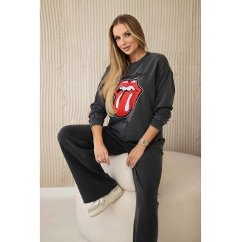 Set de bluza de trening cu imprimeu si pantaloni -