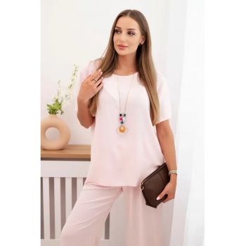 Set de bluza lejera si pantaloni ampli -