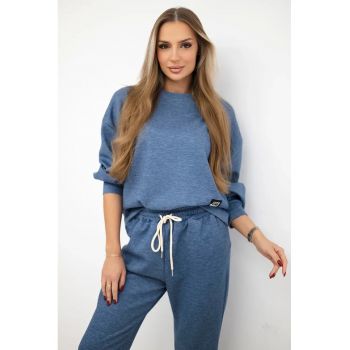 Set de bluza si pantaloni cu snur -