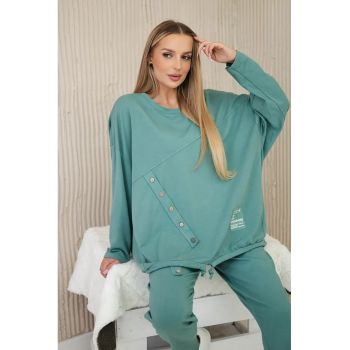 Set de bluza supradimensionata de bumbac si pantaloni -