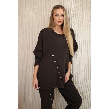Set de bluza supradimensionata de bumbac si pantaloni -
