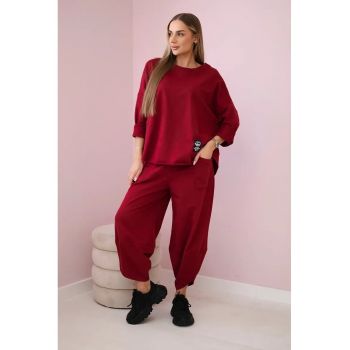 Set de hanorac si pantaloni cu croiala ampla -