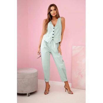 Set de vesta si pantaloni cu pense -