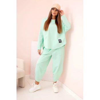Set hanorac si pantaloni de trening cu talie elastica -