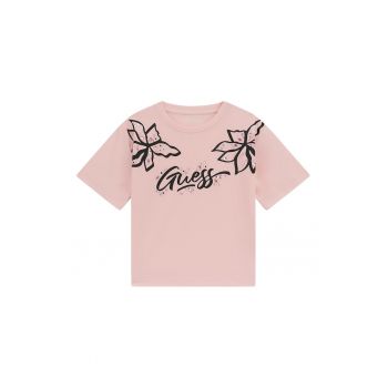 Tricou cu model logo - floral si strasuri