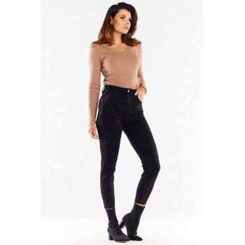 Bluza slim fit cu decolteu in V -