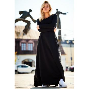 Fusta lunga cu slit lateral si insertii elastice