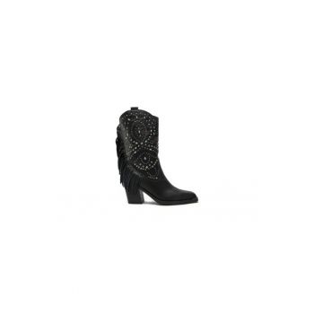 Ghete dama  304523632 - Piele naturala - Negru