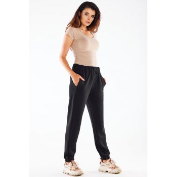 Pantaloni cu talie medie elastica -