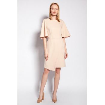 Rochie cu croiala asimetrica si maneci ample -