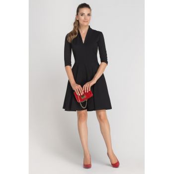 Rochie cu croiala in A si maneci 3/4 -