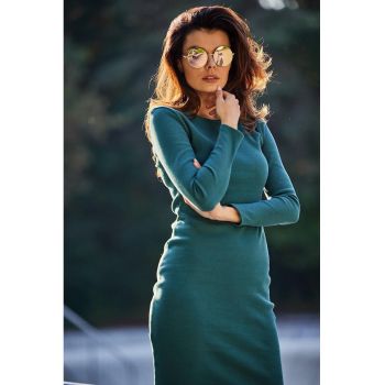 Rochie din jerseu cu striatii -