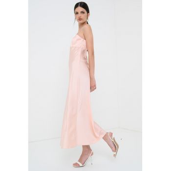 Rochie lunga de satin ieftina