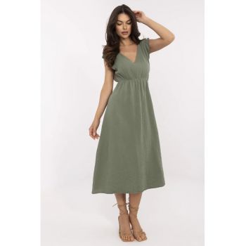 Rochie midi  bumbac - kaki -