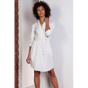 Rochie scurta cu nasturi si snur in talie -