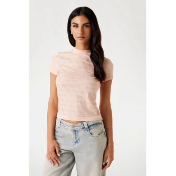 Tricou cu model monograma ieftin