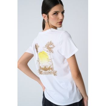 Tricou de bumbac cu imprimeu ieftin