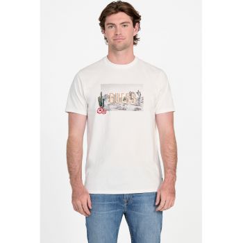 Tricou din bumbac cu broderie