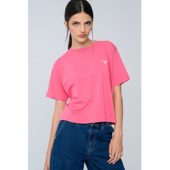 Tricou din bumbac cu detaliu logo ieftin