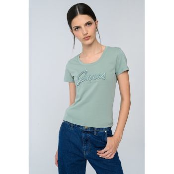 Tricou slim fit cu logo ieftin
