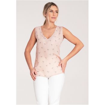 Bluza dama -  Fara maneci - Poliester - Roz