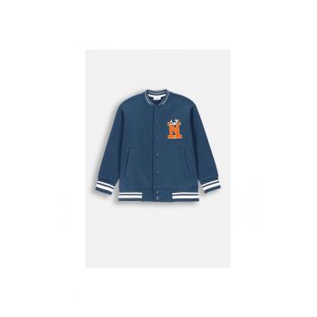 Bluza sport cu buzunare oblice - Albastru