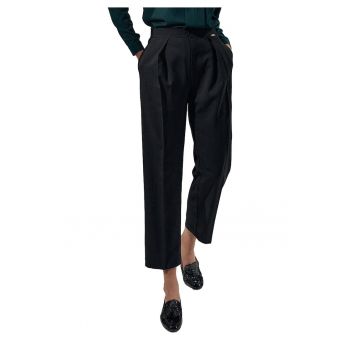 Pantaloni dama  M720 - negri - eleganti - talie inalta - poliester