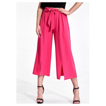 Pantaloni dama -  roz - poliester - design elegant - confortabil