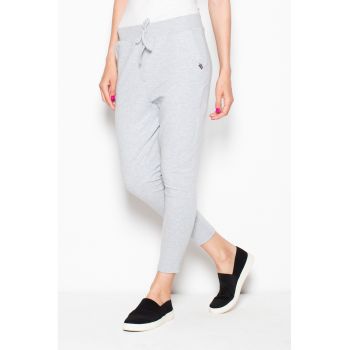 Pantaloni dama  VT048 - gri - bumbac/elastan - model confortabil