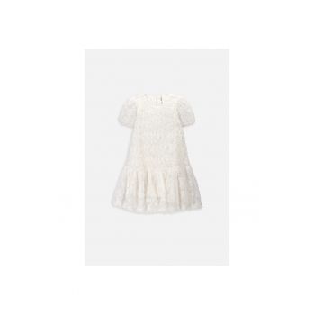 Rochie cu aplicatii florale 3D - Alb