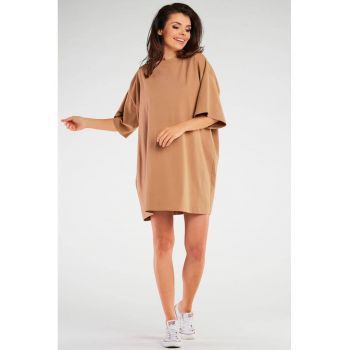 Rochie de bumbac cu maneci scurte -