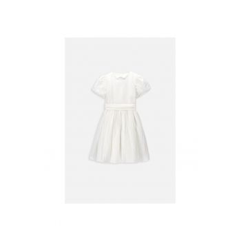 Rochie evazata cu aspect texturat - Alb