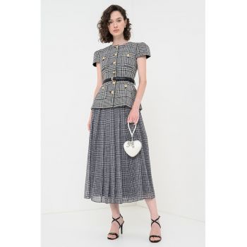 Rochie midi cu design 2in1 din amestec de lana cu o curea in talie