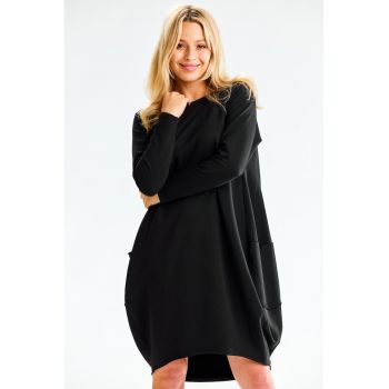 Rochie midi cu maneci lungi -