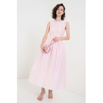 Rochie midi cu o curea in talie