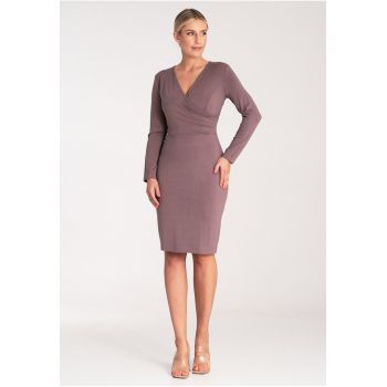 Rochie mulata -  simpla - eleganta - maro - viscoza